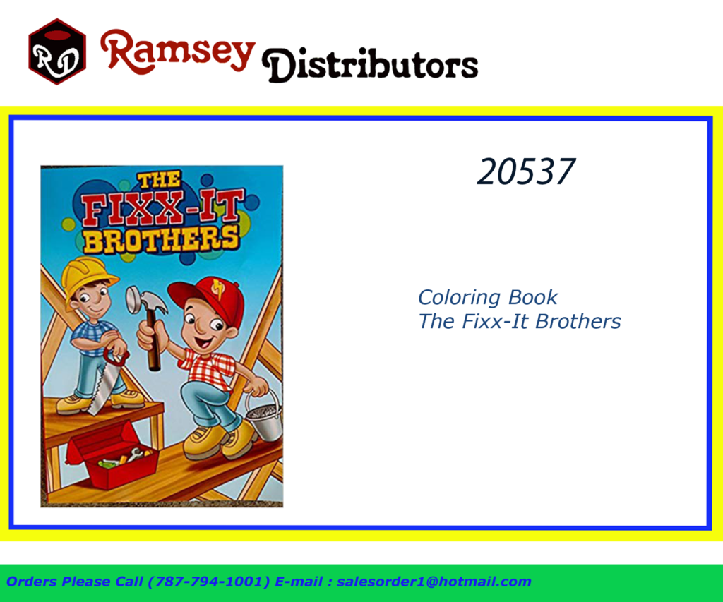 20537 Coloring Book The FixxIt Brothers Ramsey Distributors