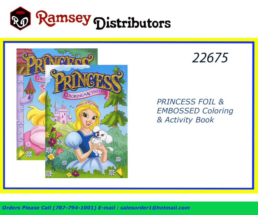 22675 12290 Princess Coloring Book Ramsey Distributors